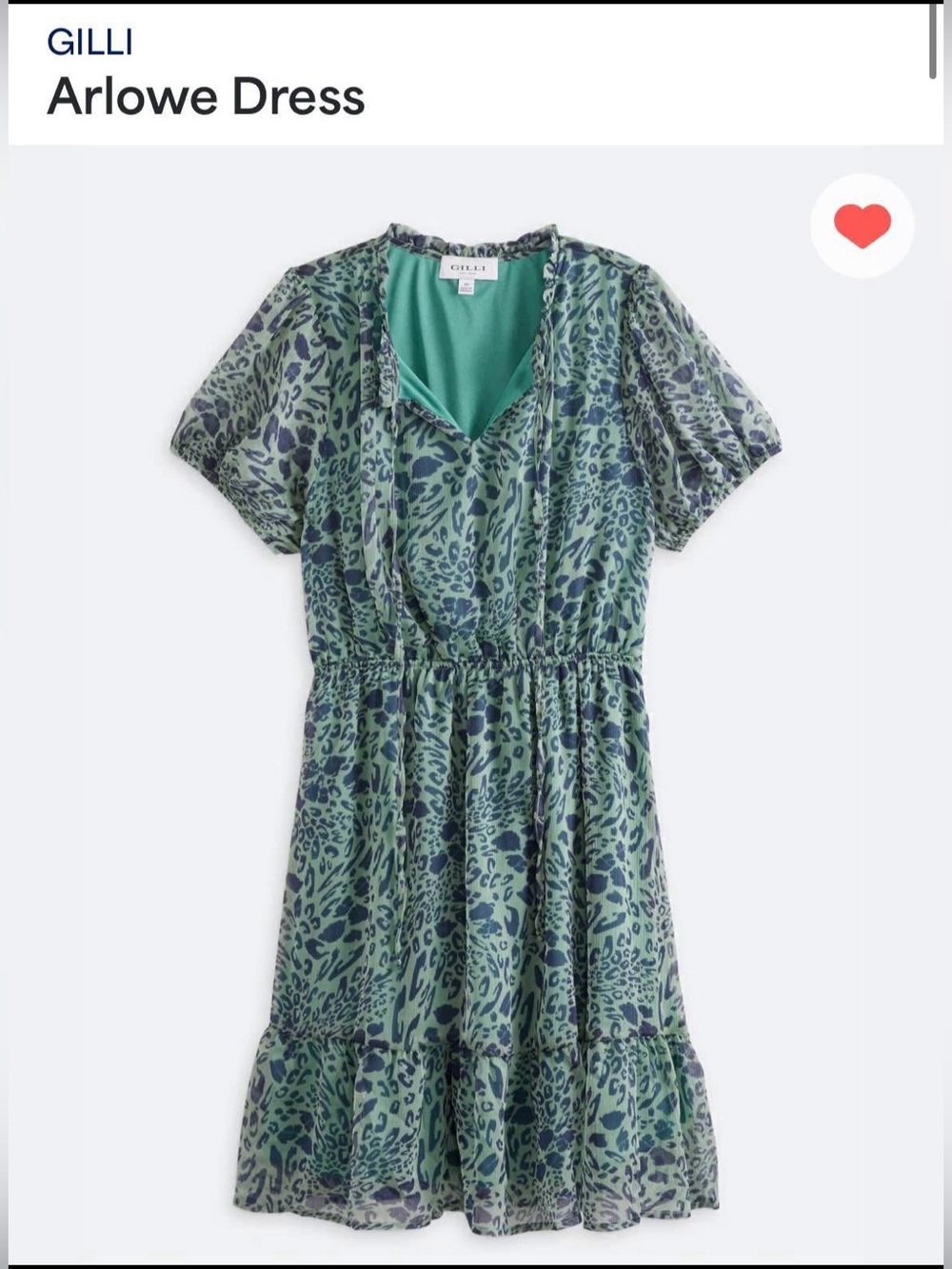 Gilli Blue and Green Print Arlowe Dress